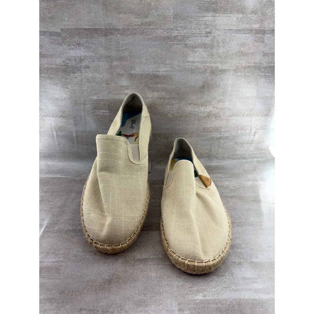Olukai Kaula Pa'a Kapa Women Sz 9 Espadrille Slip On Shoes Bone Beige 20449-2020